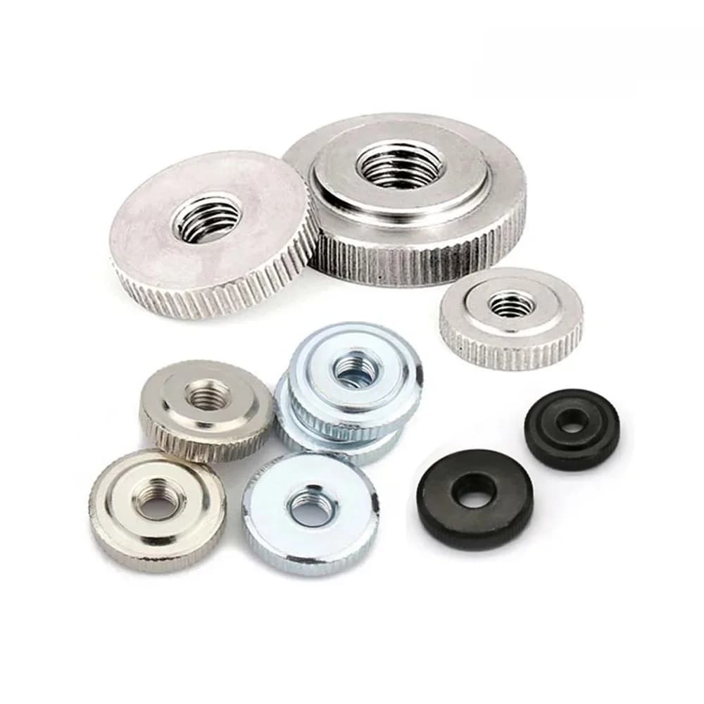 2/5/10 pièces M2 M2.5 M3 M4 M5 M6 M8 M10 304 acier au carbone inoxydable Zinc nickelé ajuster le nivellement moleté écrou de pouce sans outil