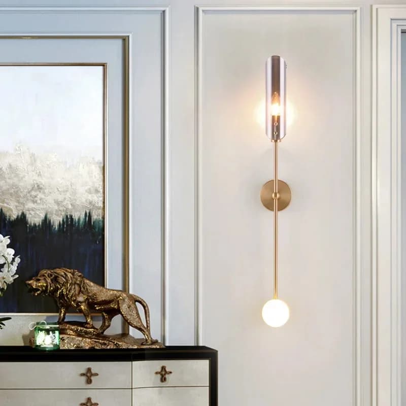 Applique Murale en Verre au Design Nordique Moderne, Luminaire Décoratif d'Nik, Idéal pour un Salon, une Chambre à Coucher, un Hôtel ou un Couloir