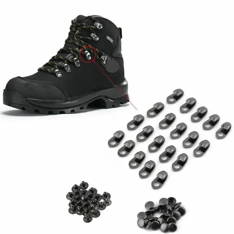 Crochets à lacets pour chaussures de vitesse, boucles avec nervures, bottes d'alpinisme, travail en plein air, escalade, randonnée, 20 ensembles