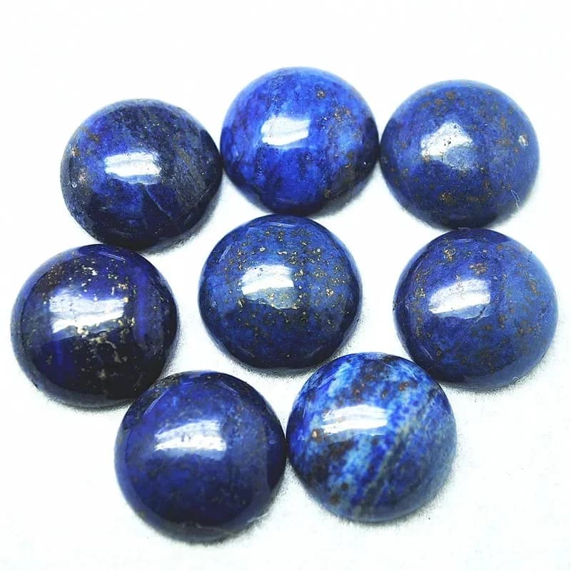 Cabochons en Lapis Lazuli Naturel, Perles de Forme Ronde, Accessoires de Haute Qualité, Prix de Gros, Livraison Gratuite, Taille 8mm, 10mm, 12mm, 20mm, 5 Pièces