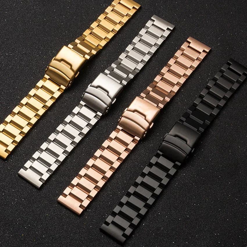 18mm 19mm 20mm 21mm 22MM 23mm 24mm 25mm Bracelet en acier inoxydable Bracelet de montre en métal lien Bracelet Bracelet de montre noir argent Rose or