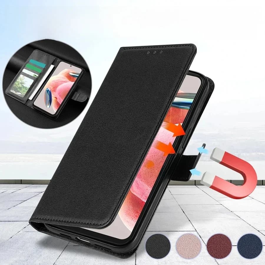 Étui portefeuille en cuir à rabat magnétique, avec fente pour carte, cadre Photo, pour Xiaomi Redmi Note 14 Pro + 14S 13 12S 12 11 10 9 Pro 8T 7