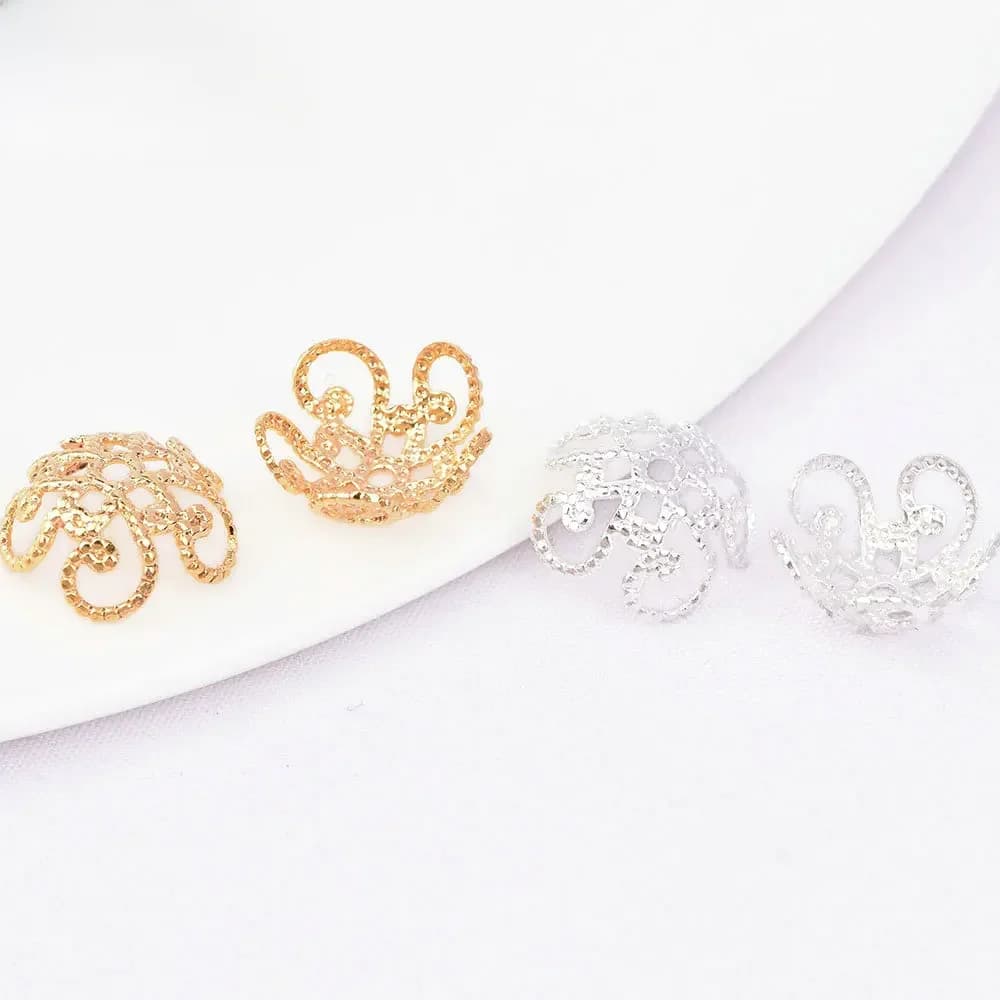 Capuchons de perles en laiton plaqué or 24 carats, accessoires de bijoux à bricoler soi-même, haute qualité, 10mm, 20 pièces, 3208