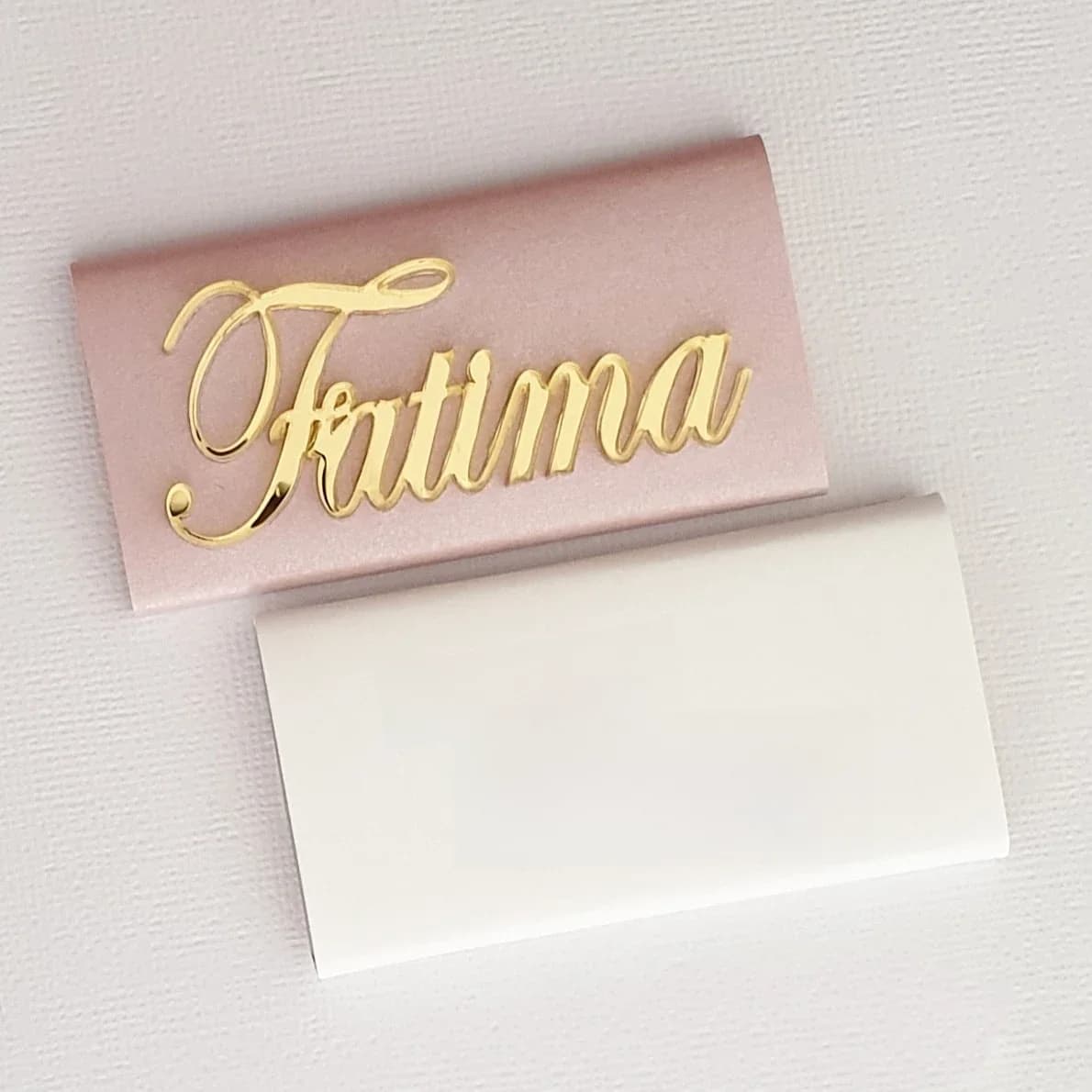 Plaques miroir dorées en acrylique découpées au Laser, 12 pièces, nom de bébé décoré, boîte de baptême et de baptême au chocolat, bannière