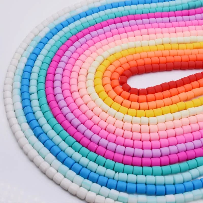 Nouveau 6mm 60 pièces/lot, baril de couleur, perles d'argile polymère, perles d'espacement pour la fabrication de bijoux, bricolage, accessoire de Bracelet fait à la main