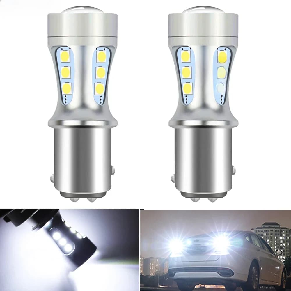 2x P21W BA15S LED Canbus 1156 BAY15D 1157 P21/5W ampoule LED T15 R5W feux de voiture 6500K feux de freinage blancs lampe de recul DRL T20 7443