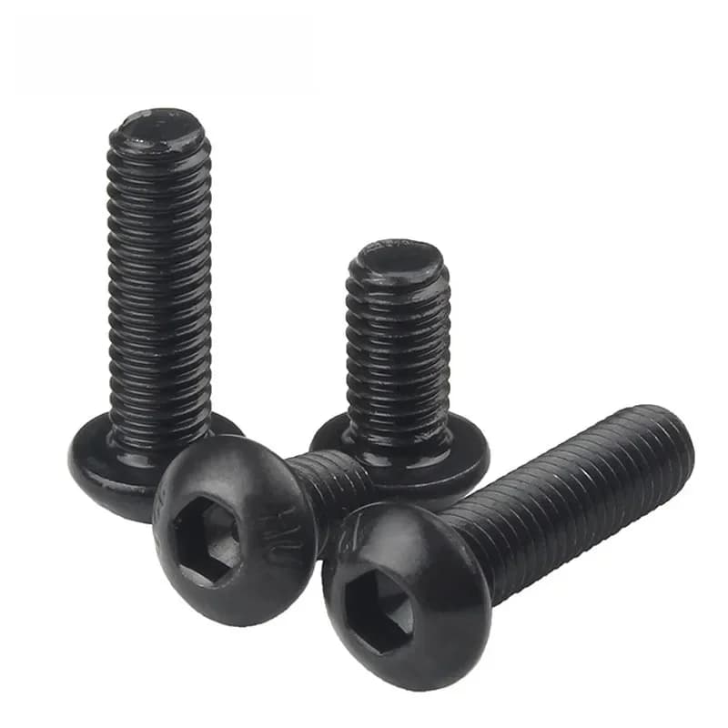 ISO7380 M2 M2.5 M3 M4 M5 M6 rond noir 10.9 Grade vis hexagonales bouchon de vis douille bouton tête Allen boulon de meubles