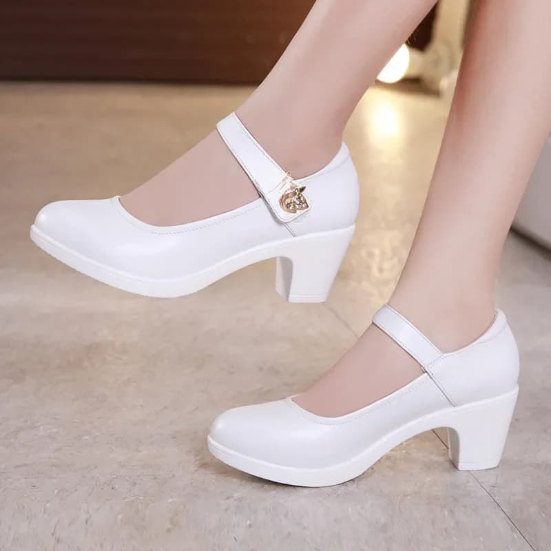 sandale a talon chaussure mariage femme luxe femme mules femme chaussures femme 2021 chaussure luxe Comemore – escarpins à talons mi-hauts pour femmes, chaussures de mariée élégantes, noir et blanc,