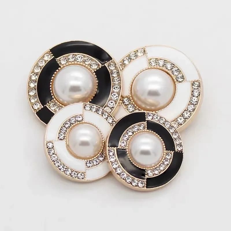 Boutons strass de luxe pour manteau, matériel de couture, accessoires de couture, boutons en perles, boutons décoratifs de 23mm pour vêtements, 10 pièces