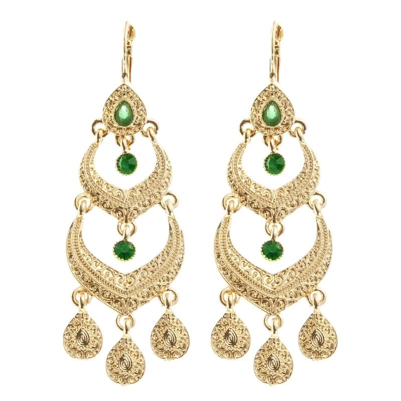 Boucles d'oreilles de style marocain pour femmes, bijoux de fête de mariage, en forme de goutte de biscuits