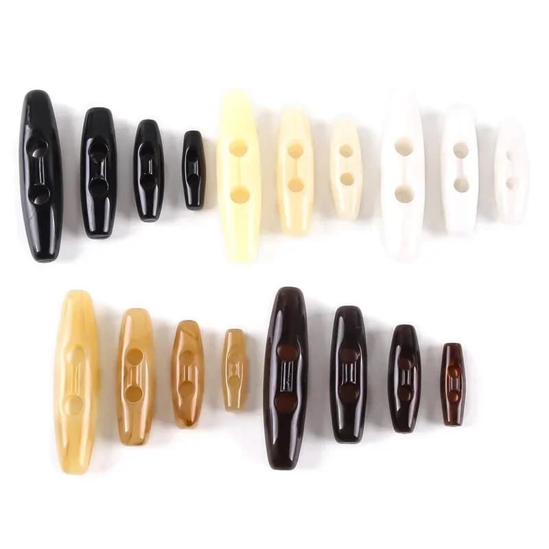 Boutons en corne acrylique pour manteau de costume, coupe-vent, deux trous, boutons de couture pour vêtements, pull, accessoires de vêtement, 50 pièces