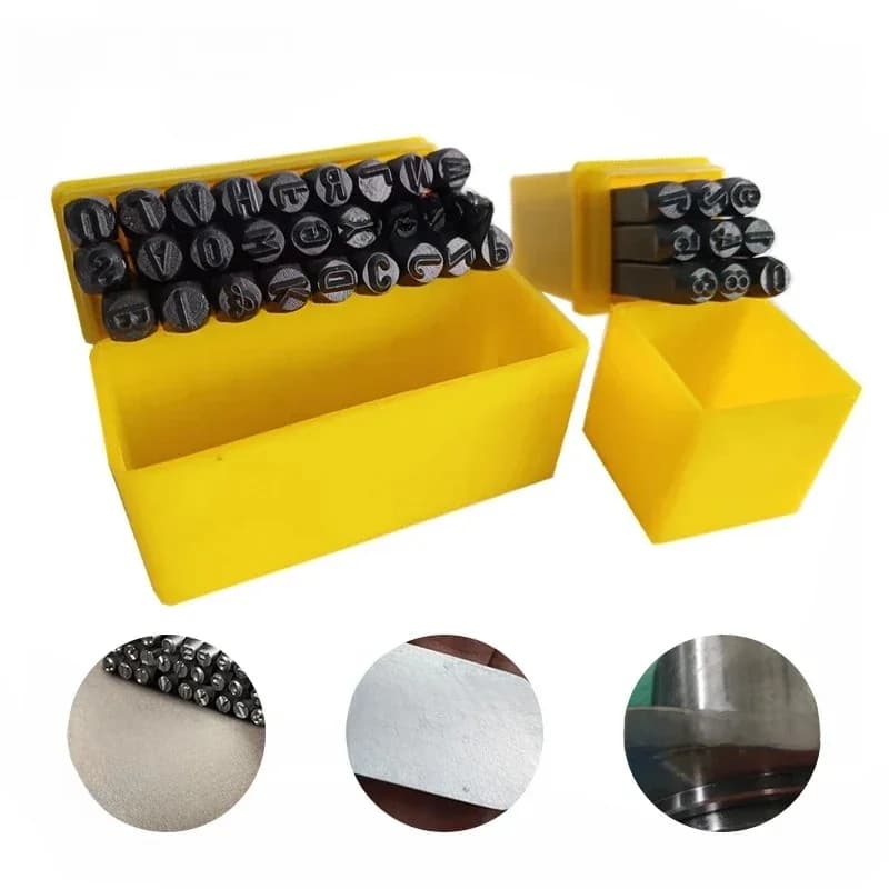 NUBECOM – outil d'impression de chiffres et d'alphabet, tampon de gaufrage artisanal pour le cuir, outil de sculpture créatif fait à la main, poinçon en acier