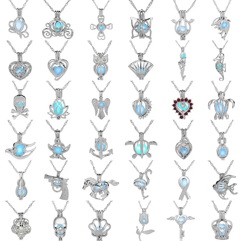 Collier avec pistolet, cœur, sirène, croix, tortue, 3 couleurs, perles scintillantes, Cage, chaînes, bijoux, pour femmes, 2021