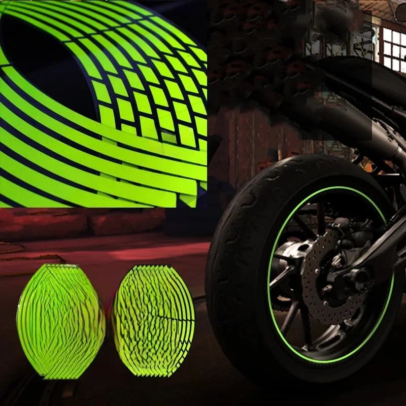 Autocollant réfléchissant universel pour jante de roue de moto, 10 ''/12''/14''18'', accessoire de moto, bande réfléchissante pour voiture