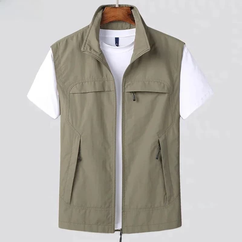 Gilet sans manches décontracté pour homme, style techwear d'été, vêtement de sport multi-poches, idéal pour la photographie, la pêche, le tourisme et l'escalade, vêtements pour homme