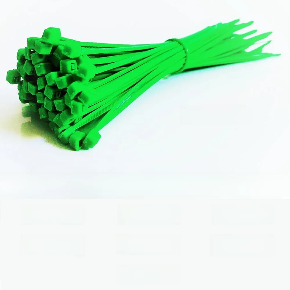 Vert 100 pièces attaches de fil en Nylon boucle de fixation attaches de câble autobloquantes attaches de fil en Nylon en plastique attaches de câble 3*100 3*150 3*200 4*150