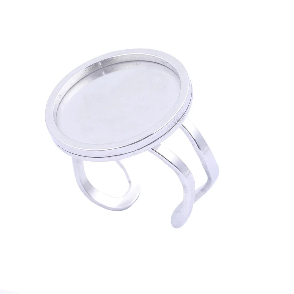 Anneau de lunette vierge en acier inoxydable, 5 pièces, 10mm 16mm 18mm 25mm, paramètres de Base de Cabochon, bricolage pour la fabrication de bijoux