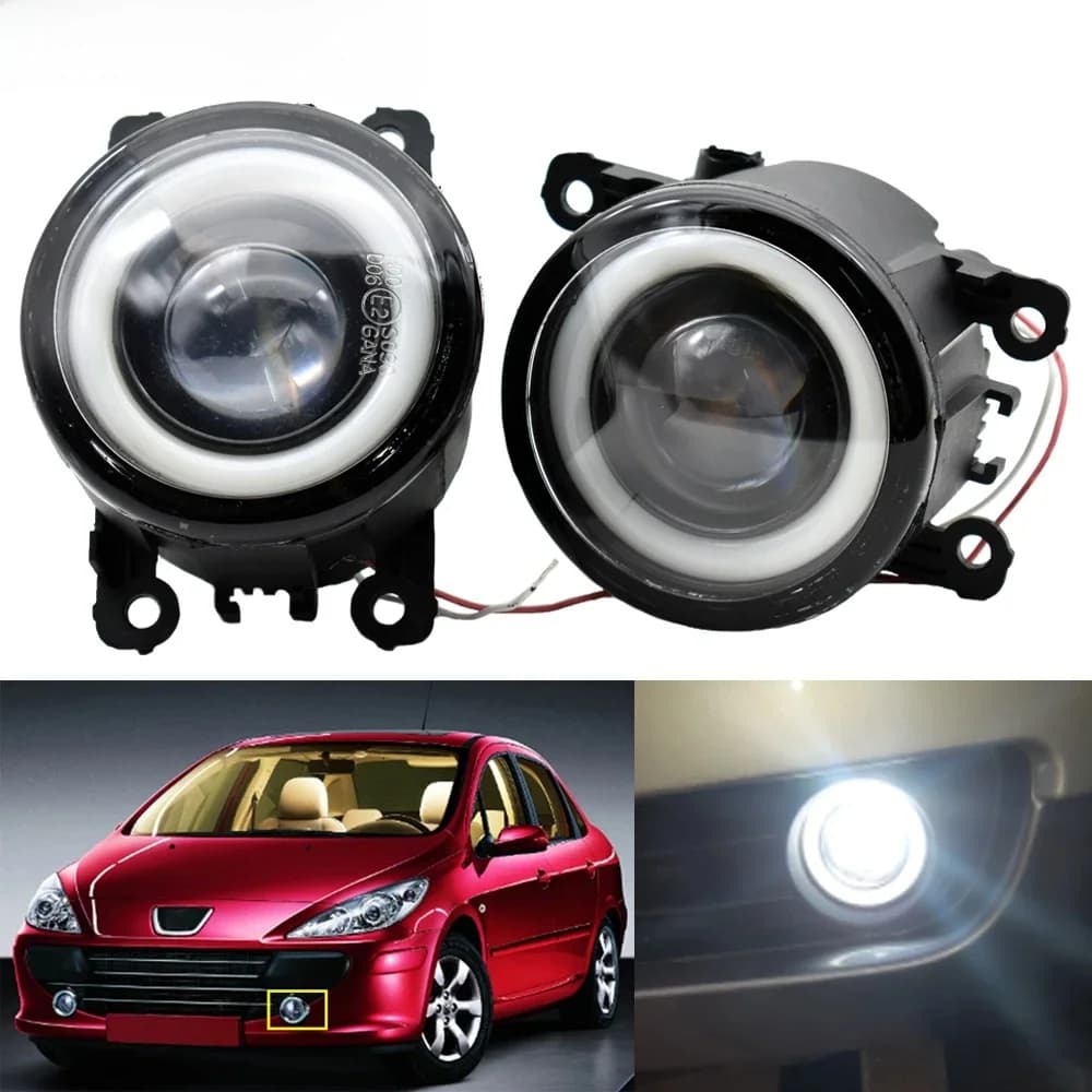 Phare antibrouillard Angel Eye, 12V, LED DRL, assemblage de phares antibrouillard, KIT 207 CC Convertible WD _ 2007 2008 2009 2010 2011 2012 H11, 1 paire