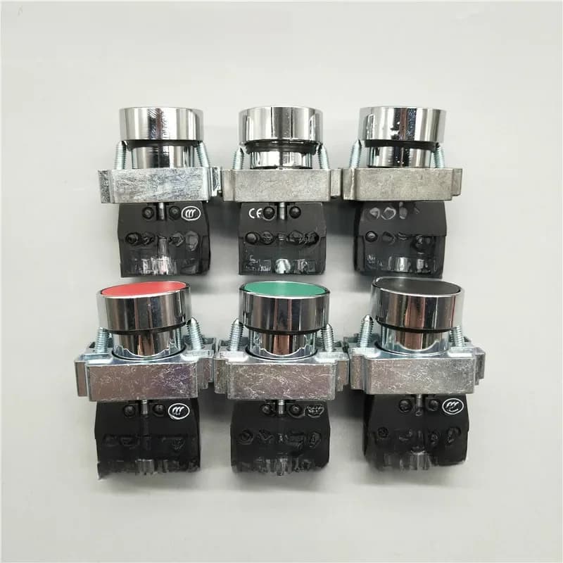 Interrupteur à bouton-poussoir momentané, 22mm, XB2-BA31 XB2-BA42, 10A, 240V ~ 3A, panneau rond plat circulaire de petite taille NC/NO