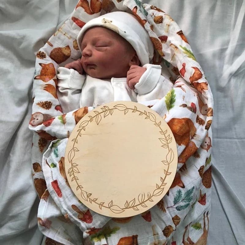 Plaque d'annonce de naissance personnalisée en bois, signe de révélation du nom de bébé, Hello World, Tacplex