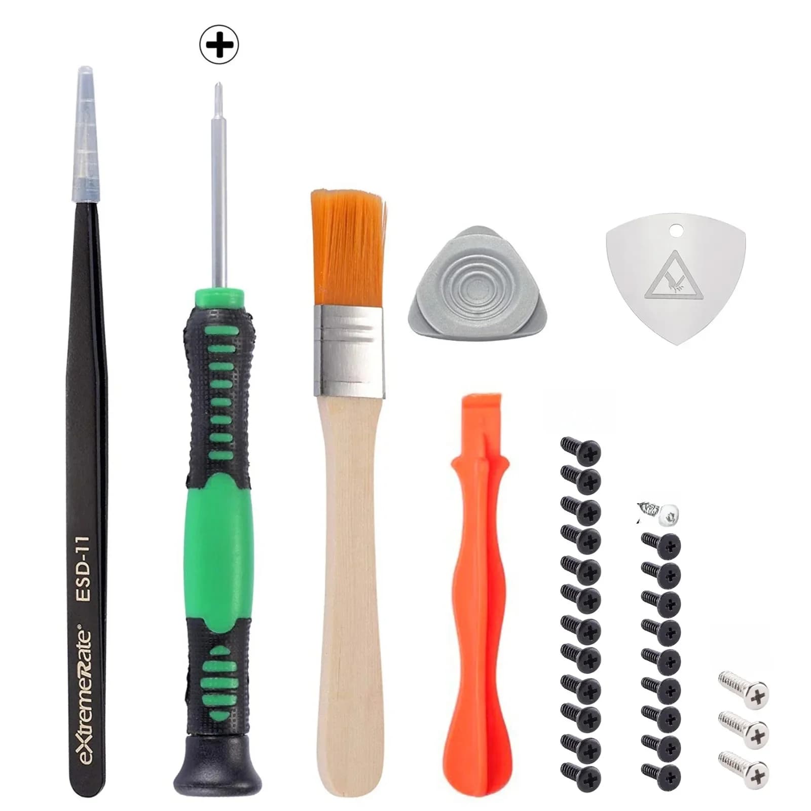 EXtremeRate-Analyste de réparation de tournevis croisés, vis de rechange, pince à épiler, outil levier, brosse pour manette PS5, livres