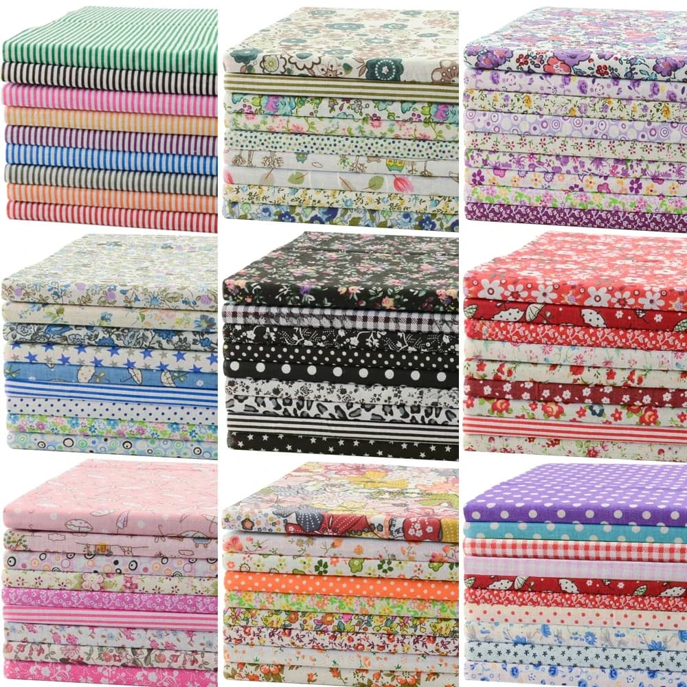 Tissu matelassé, lot de coton 9/10/50 pièces 19.7x19.7 pouces, Patchwork Fat Quarter pour bricolage, couture, Scrapbooking, motif Floral à pois
