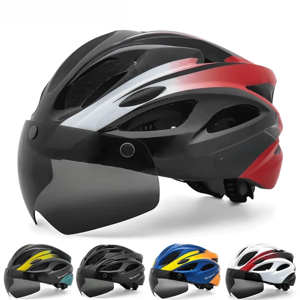 VICTGOAL -Casque de vélo avec feu arrière LED pour adulte, équipement de cyclisme, vélo de route, VTT, scotter, sauna, M, L