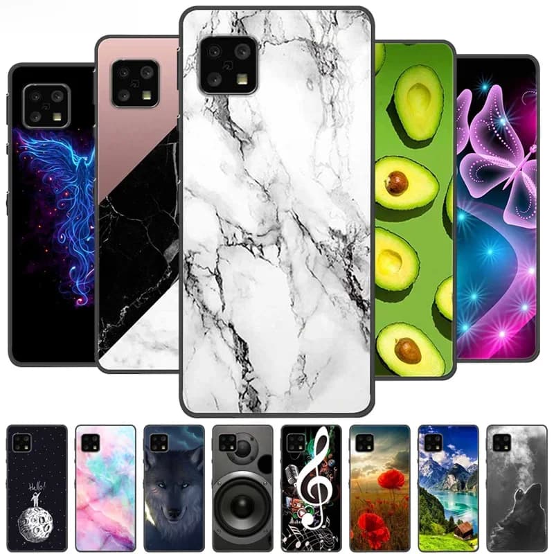 Coque arrière en silicone souple marbré pour Sharp Aquos, coque de téléphone pour Which 4 Lite, 4G, 5G