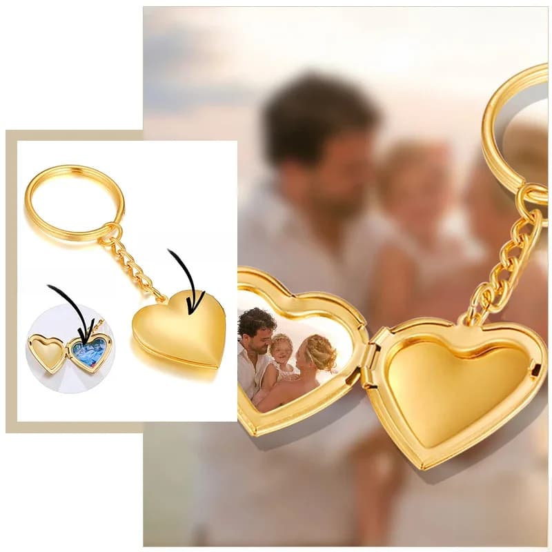 Médaillon coeur personnalisé pour femme, gravure de nom, photo de famille personnalisée, cadeaux d'amour Keepplex