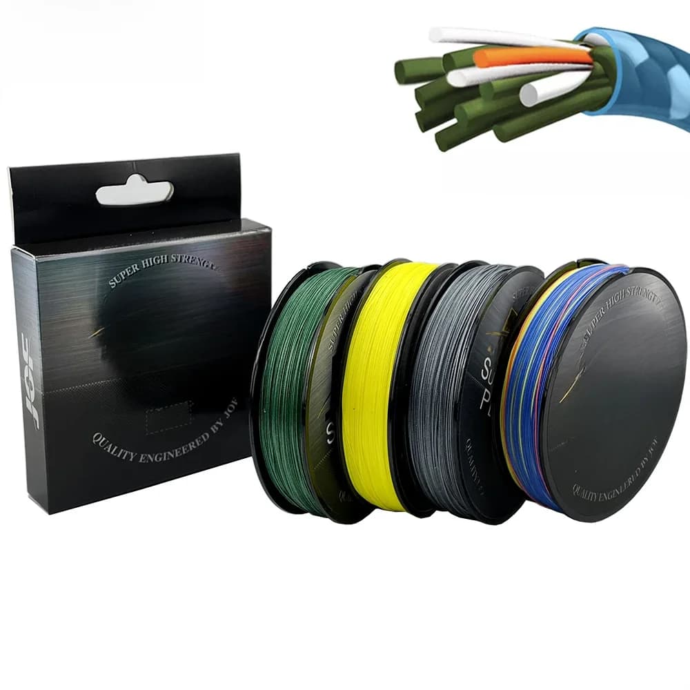 JOF 12/9 brins japon Super fort PE tressé ligne de pêche Multifilament 500/300/100M tresse 12/9 fil tresse 20LBS-92LBS
