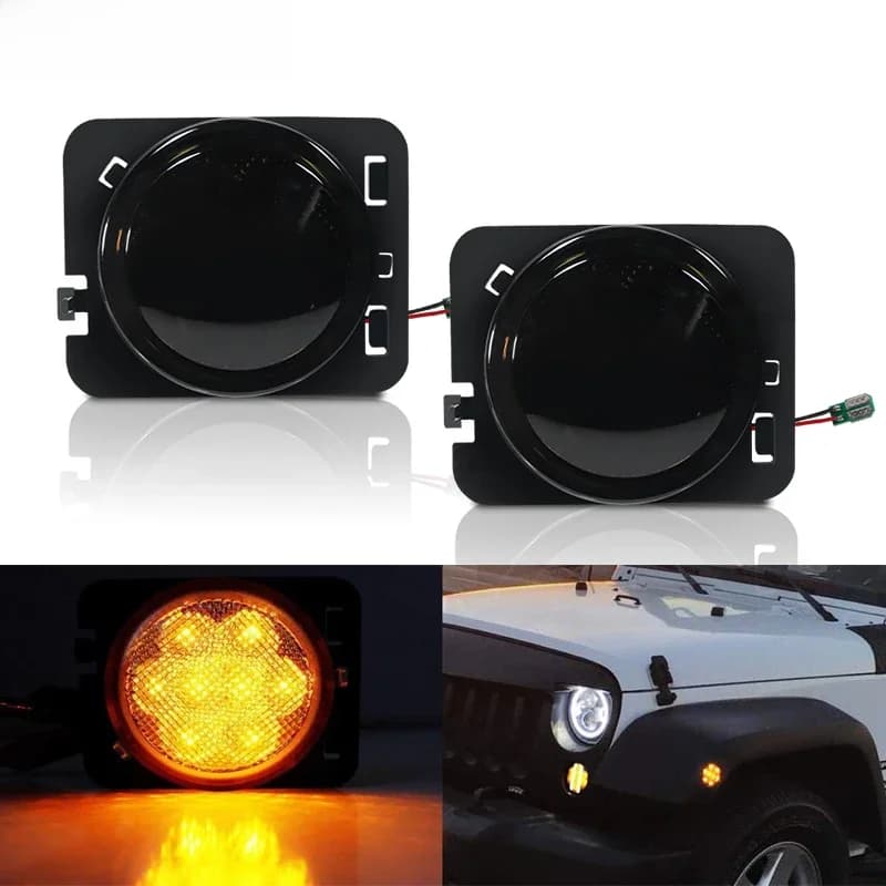 IJDM-Feux latéraux pour Jeep Wrangler JK 2007-2017, feux de position latéraux, clignotants ambre OEM