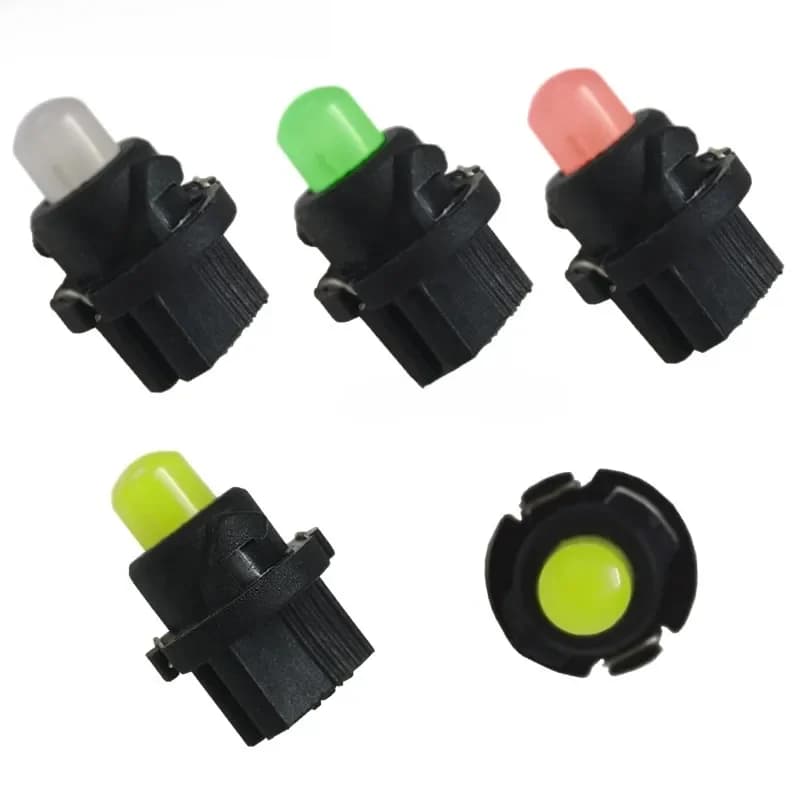 Lot de 10 ampoules LED T5 12V 24V 37 74 avec culot à visser 3/8'' PC74 PC37 PC118 pour tableau de bord de camion et éclairage de compteur