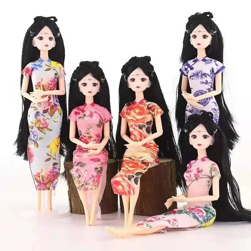 Robe Qipao beurre de style chinois pour Barbie, vêtements classiques, robes de princesse des Prairies, vêtements pour poupées BJD, accessoires de jouets, 1/6