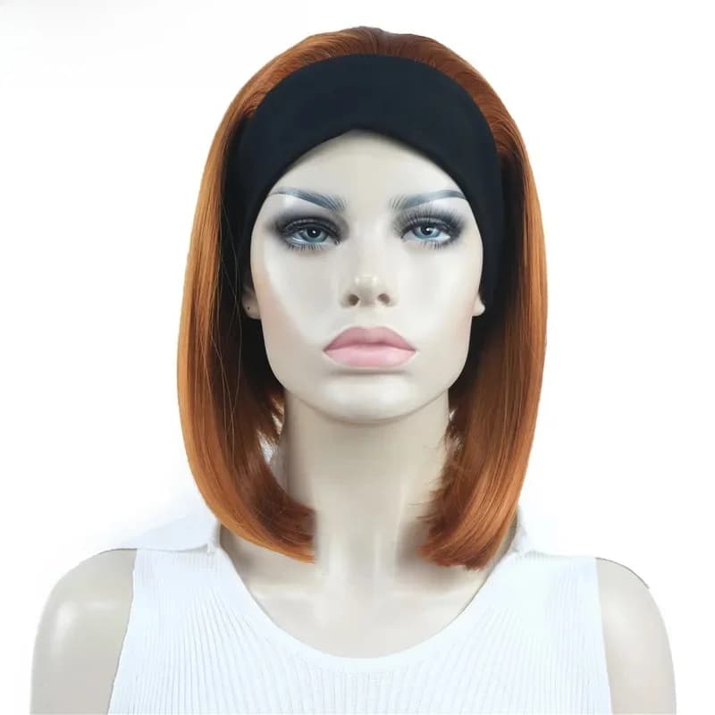 StrongBeauty-Perruque synthétique courte et lisse Bob 3/4, avec bande sauna, plusieurs couleurs, pour femmes
