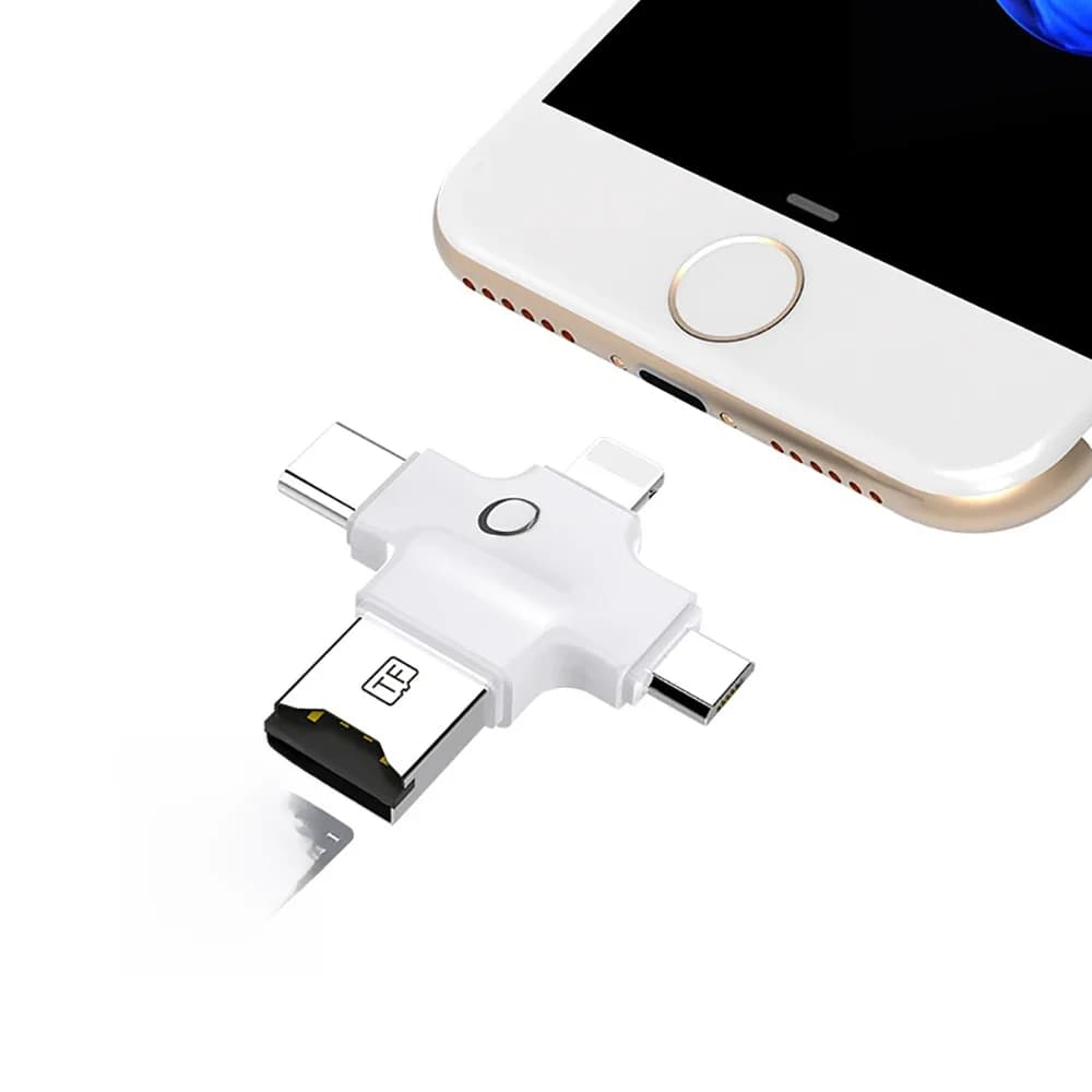 Lecteur de cartes Micro SD TF, adaptateur pour cartes mémoire flash, compatible avec les iPhone, iPad, téléphones Android, MacBook et ordinateurs.