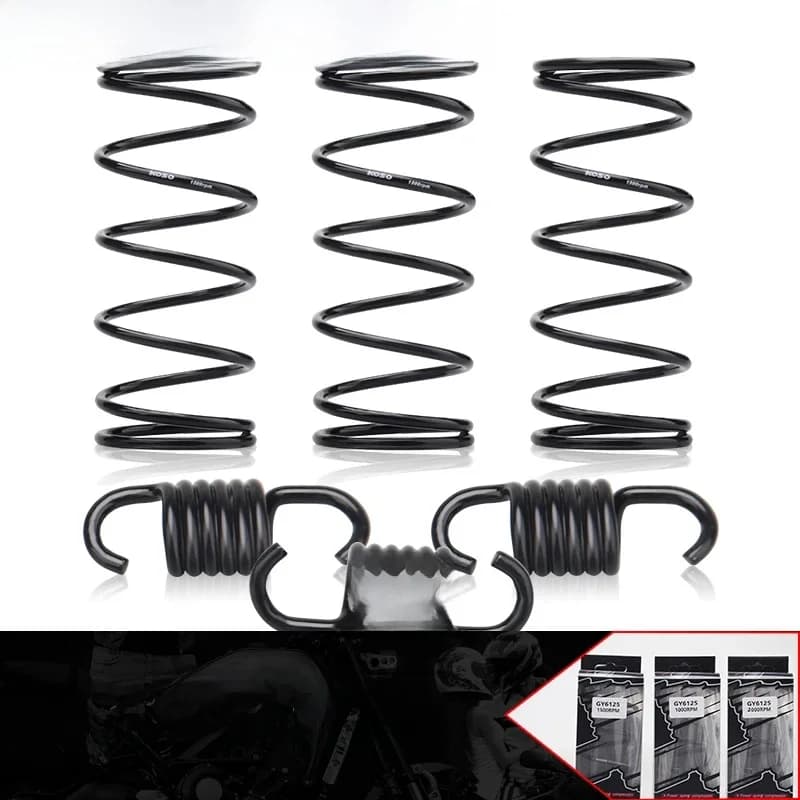 Ressorts d'embrayage de performance noirs 1000/1500/2000 tr/min pour moteurs GY6 152QMI 157QMJ et scooters chinois GY6 125cc/150cc 139QMB