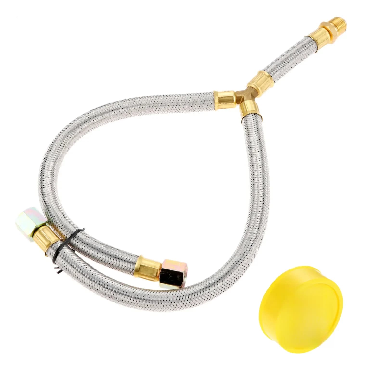 Adaptateur d'extension de séparateur en Y pour gril à propane, longueur de tuyau tressé 15, connexion évasée 3/8 ", kit de ruban de filetage de tuyau de gaz