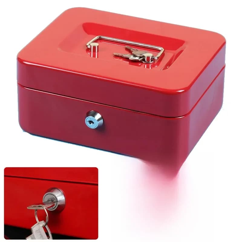 Mini tirelire en métal verrouillable, serrure à clé, mot de passe, petite pièce de monnaie, tirelire, pot, coffre-fort, sécurité de dépôt, 6"