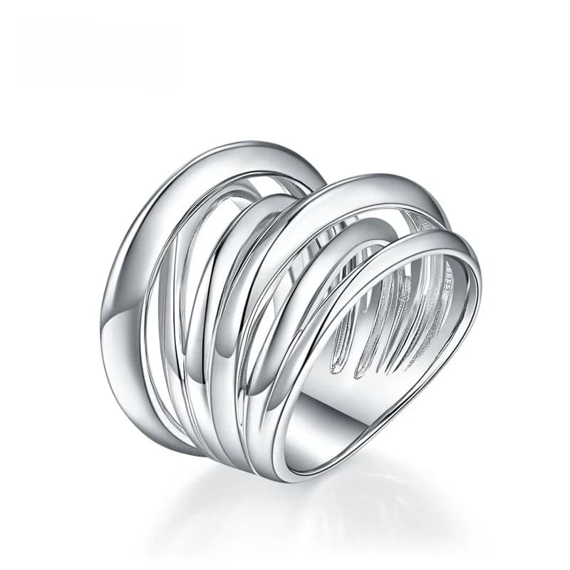 LAYA – bague rétro multicouche en argent Sterling 925 pour hommes, Design croisé à la mode, polissage ordinaire, bijoux tendance 2022