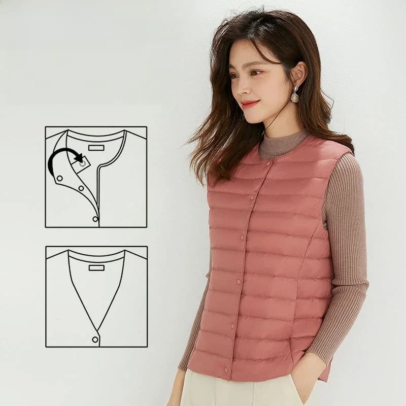 NewBang 90% tissu mat femmes gilets chauds Ultra léger vers le bas gilet femmes deux voies gilet Portable chaud sans manches doublure d'hiver