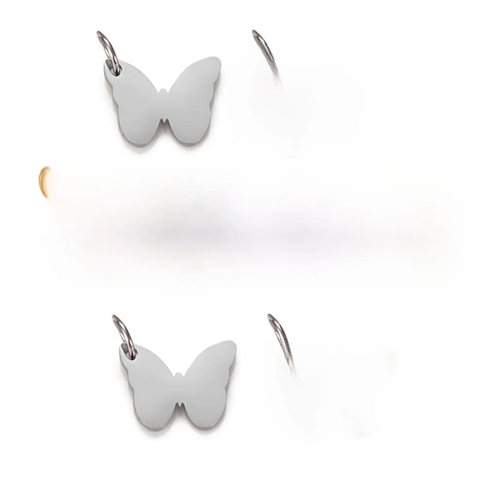 Pendentifs à breloques papillon en acier inoxydable, 10 pièces, pour bricolage, collier, Bracelet, bijoux, accessoires
