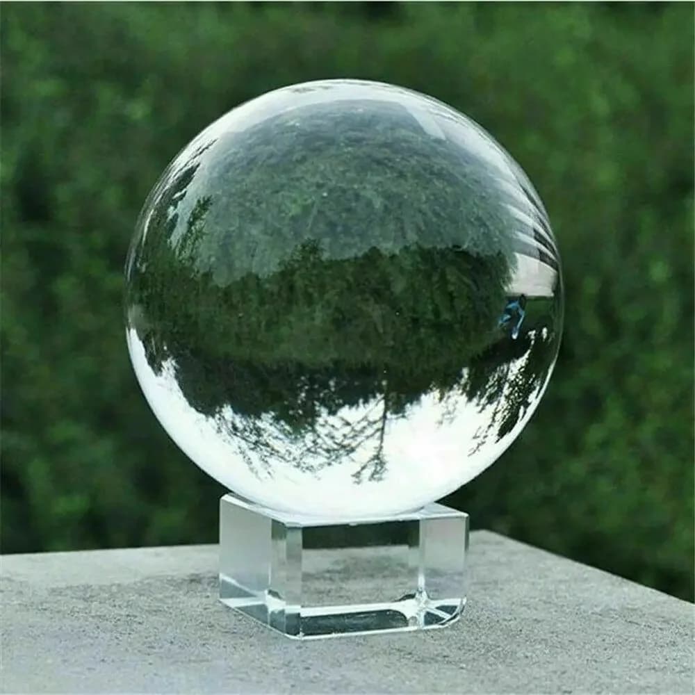 60/80mm K9 cristal clair photographie boule de cristal sphère décoration lentille Photo + support