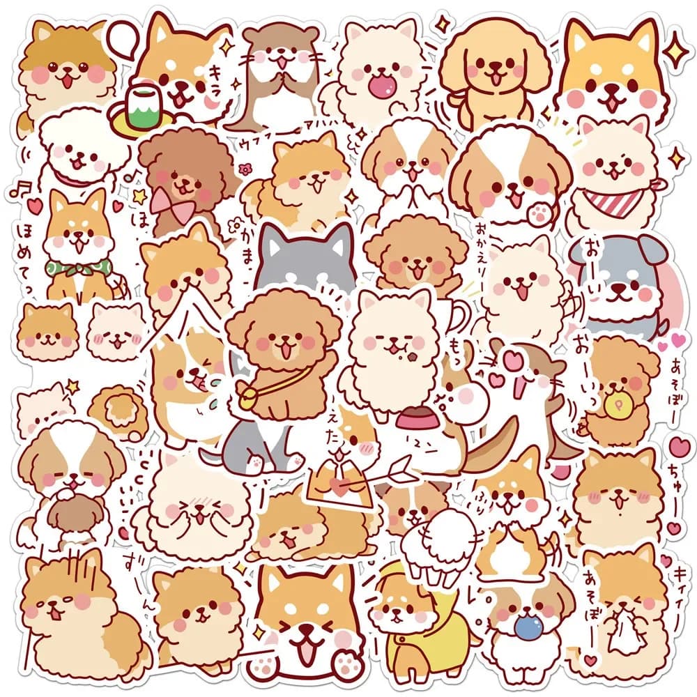 Autocollant de décoration pour carnet de notes, 10/30/50 pièces, dessin animé mignon chien de compagnie Shiba Inu, matériel pour compte à main, autocollant pour valise, jouet de récompense, vente en