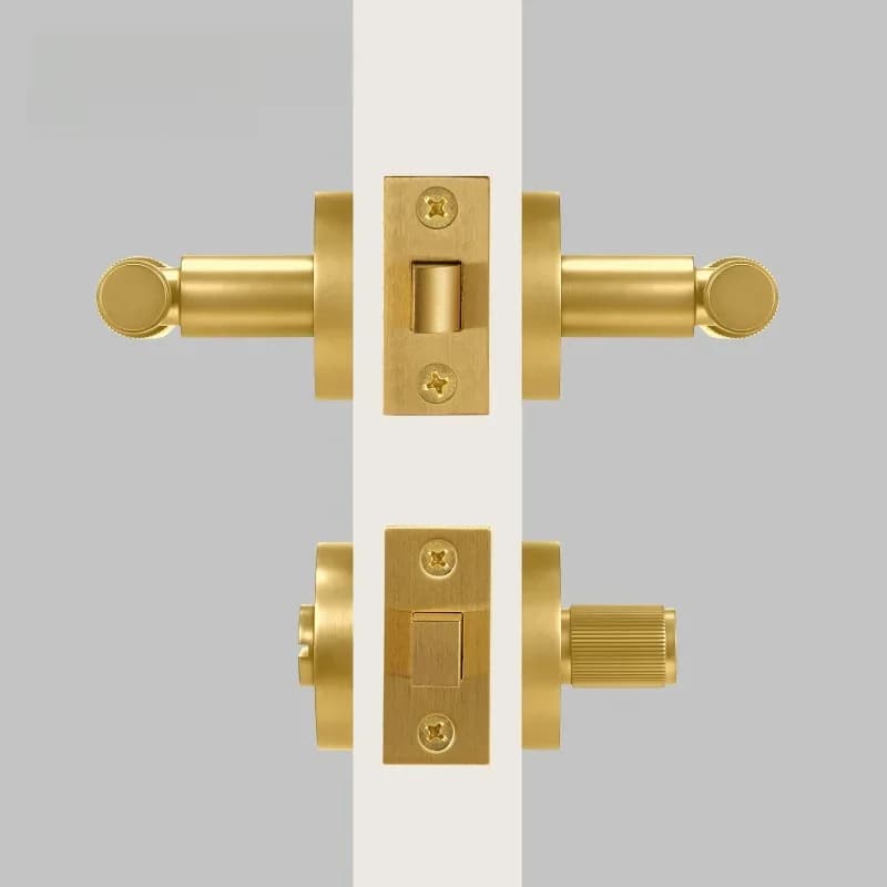 Ensemble de poignées de porte en laiton Dooroom pour intérieur, chambre, salle de bain, ensemble de serrures factices, serrures de passage pour intimité, loquet tubulaire, poignée à pouce linéaire