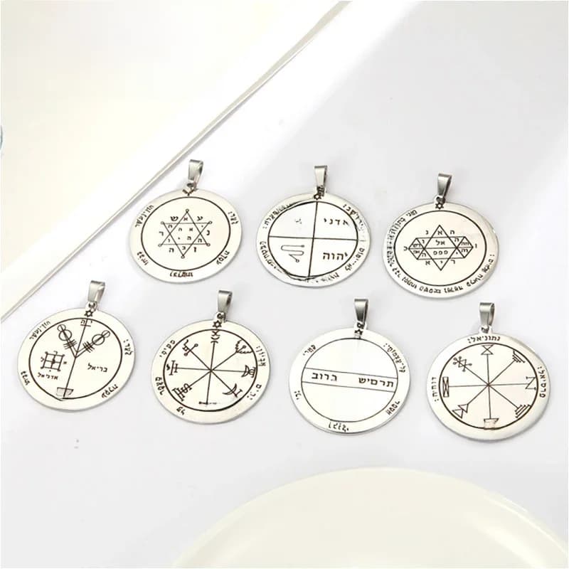 Pendentif sceau de Salomon Dawapara pour collier, en acier inoxydable, bijoux religieux vintage, gravé au laser