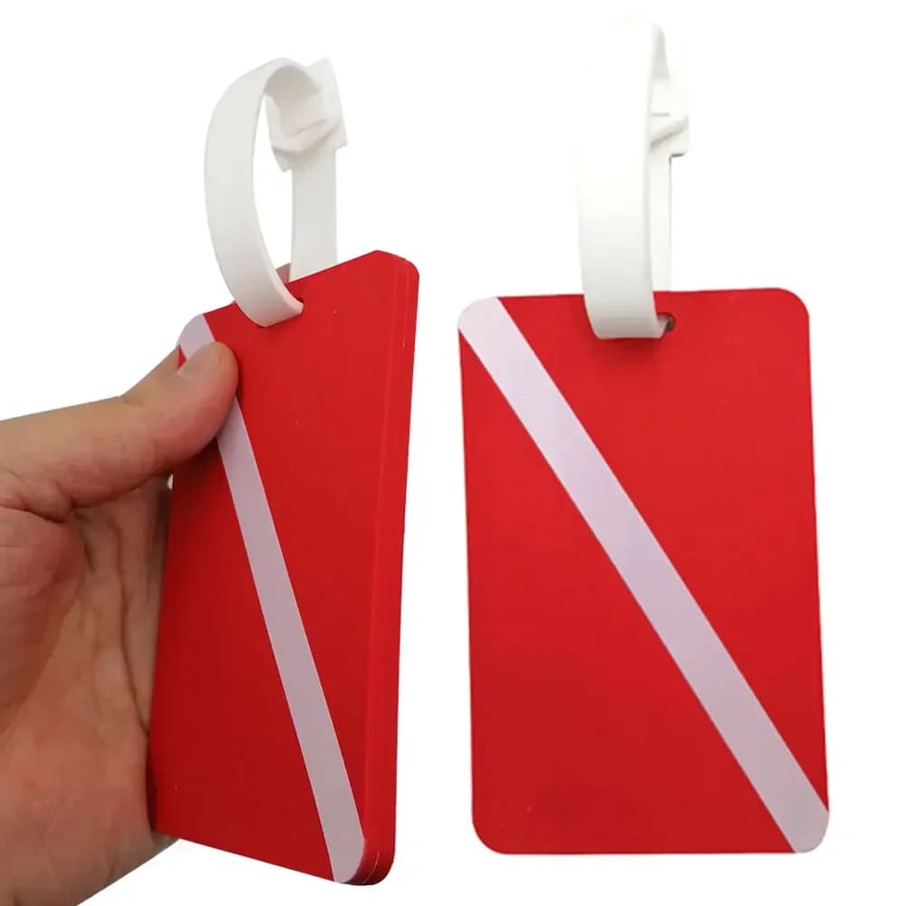 Étiquette de bagage en silicone pour plongée sous-marine, étiquette nominative pour valise de plongeur avec boucle, étiquette d'adresse