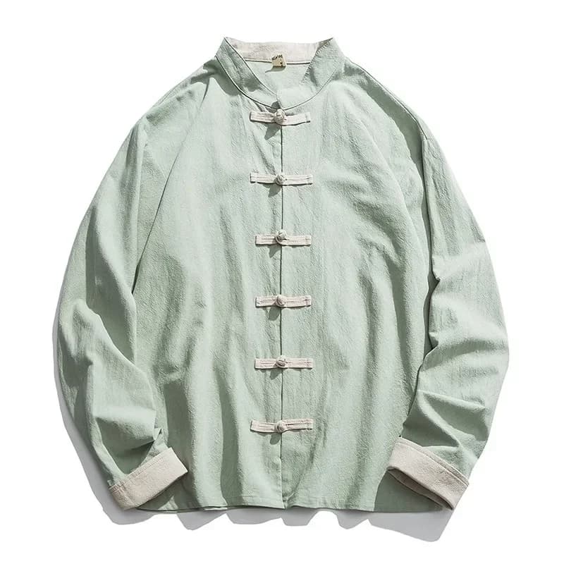 Veste Kimono en lin pour hommes, vêtements chinois traditionnels, haut Hanfu à manches longues, chemise Kung Fu imbibée de Tang, manteau Cardigan M-5XL, nouveau, 2020
