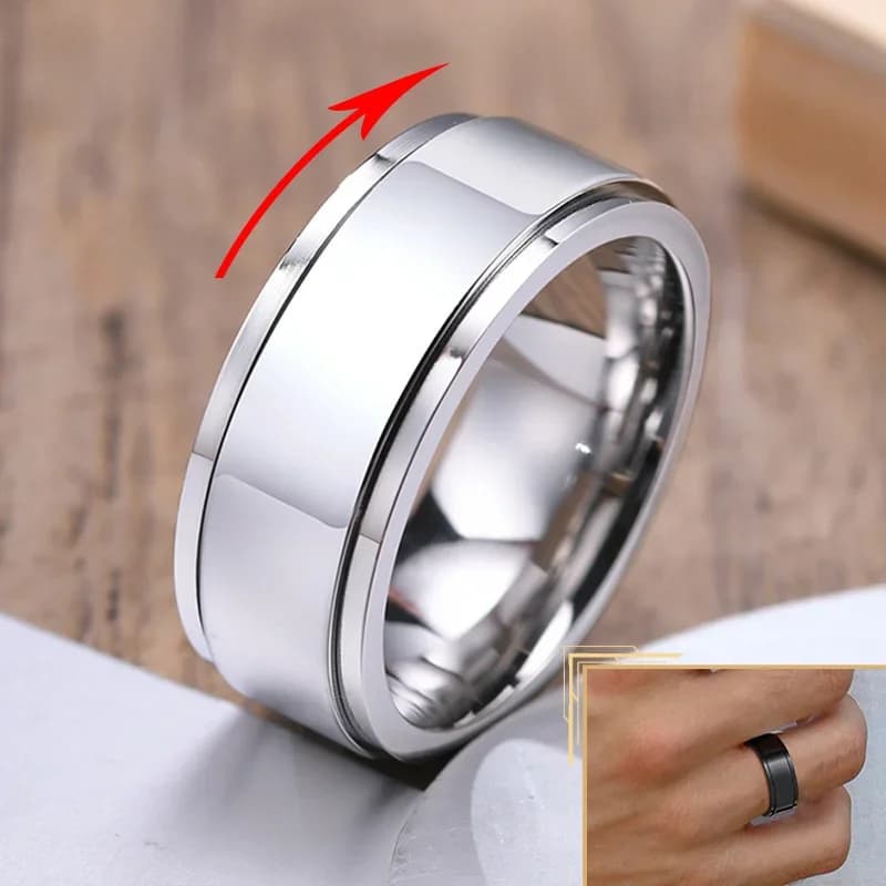 Vnox-Bague rotative Spinner pour hommes et femmes, alliance brillante solide 256, bague fraternelle classique, simple et décontractée, 6mm, 8mm
