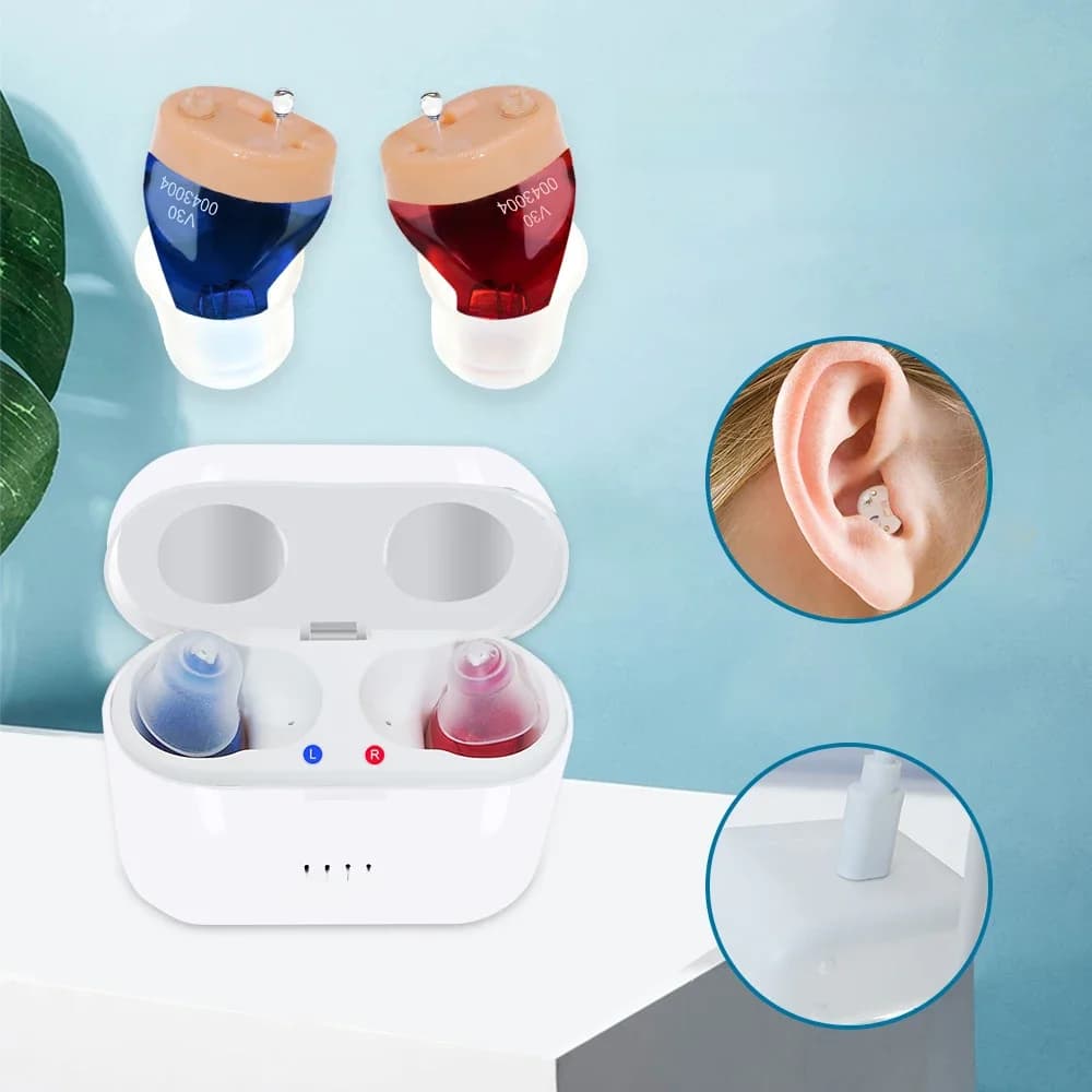 Prothèses auditives rechargeables Audifonos invisibles V30 sans fil Mini oreille intérieure intelligente pour personnes âgées/perte de détresse livraison directe