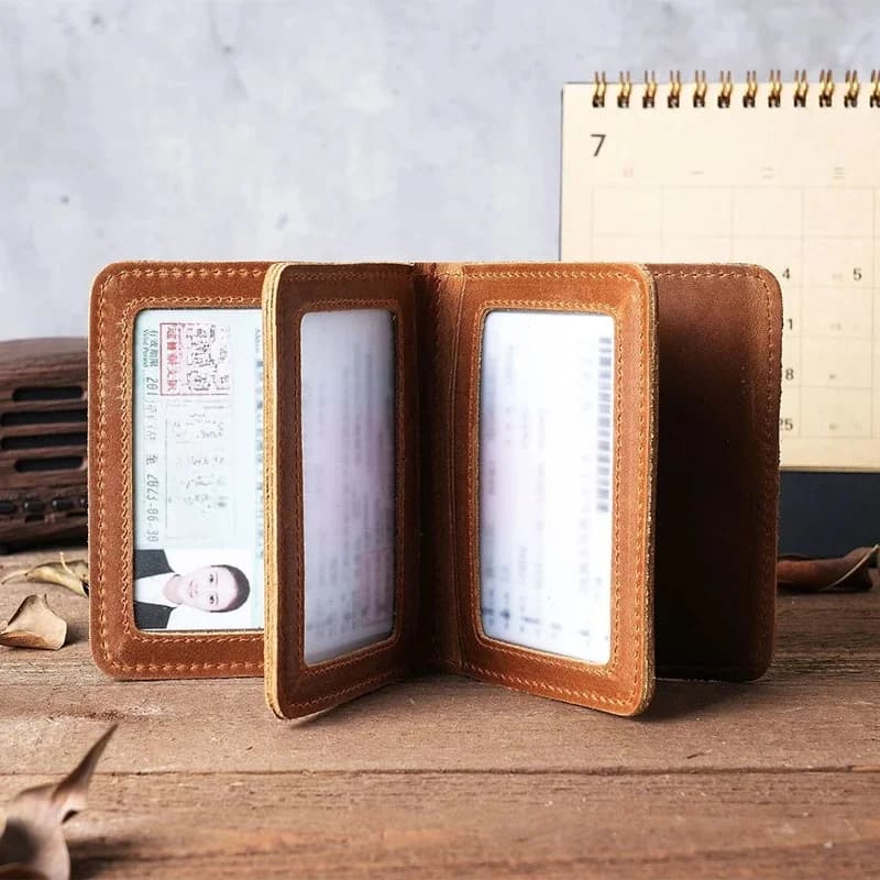 Porte-cartes de permis de conduire pour hommes et femmes, couverture en cuir véritable pour Documents de conduite, carte d'identité, portefeuille de crédit, pour femmes